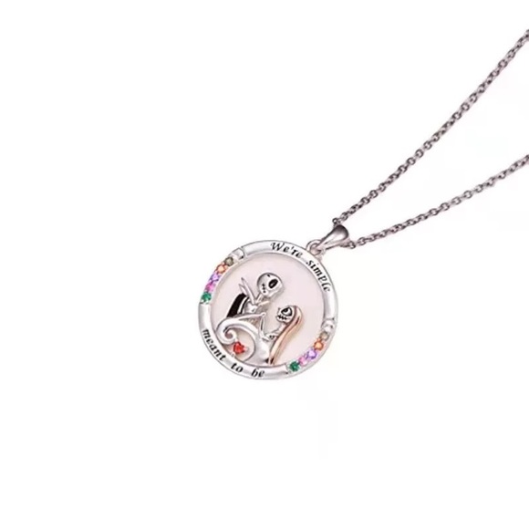 Nightmare Before Christmas Necklace Jack and Sally Meant to be. - Picture 4 of 16